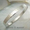 6mm hammered white gold bangle