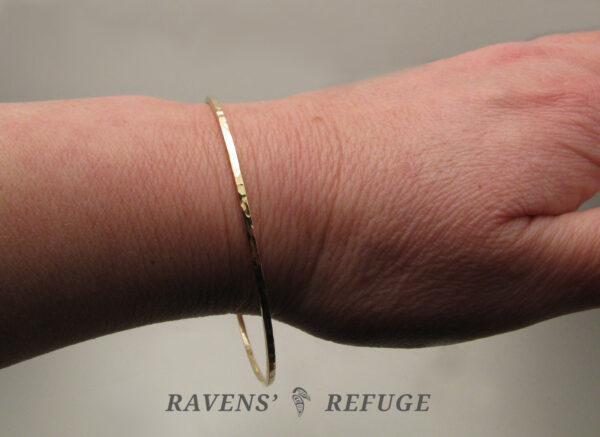 hammered gold bangle