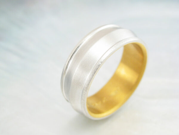 8mm platinum ring knife edge wedding band
