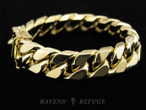 18K heavy curb link bracelet