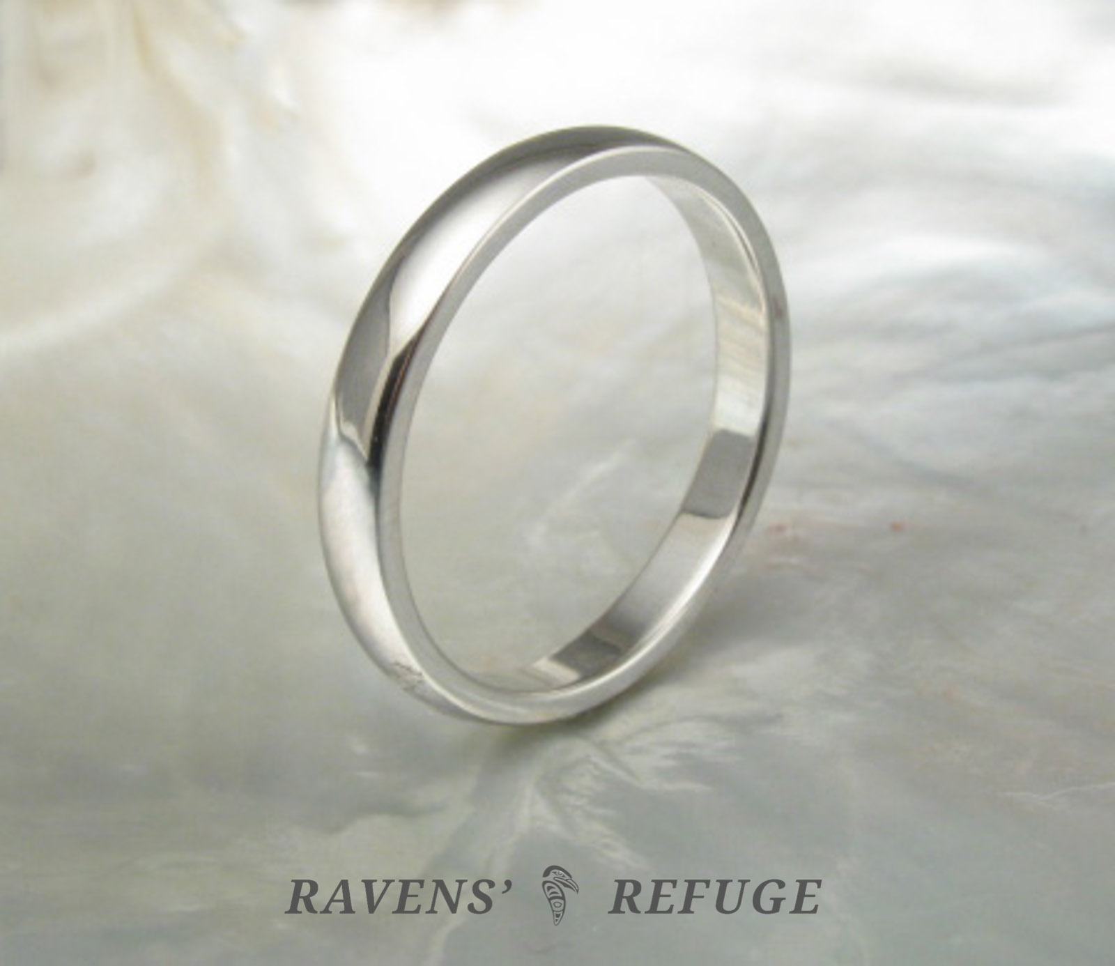 classic wedding band – domed platinum wedding ring - RAVENS' REFUGE