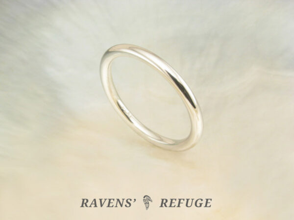 2.5mm platinum full round ring -- wedding band, artisan handmade - Image 3