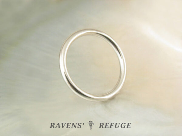 2.5mm platinum full round ring -- wedding band, artisan handmade - Image 4