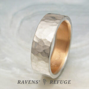 6mm platinum rose gold wedding band