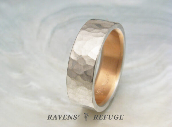 6mm platinum rose gold wedding band