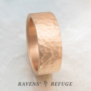 8mm rose gold band hammered with matte finish