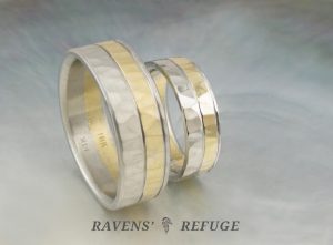 Fibonacci wedding ring set