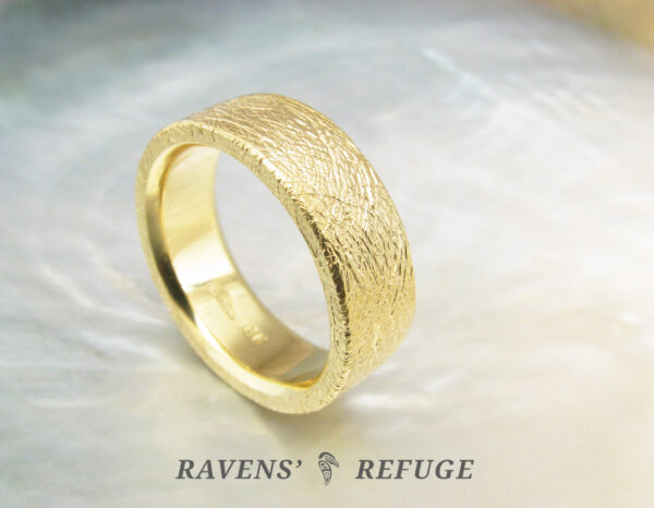 chunky gold ring with textured finish