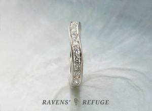 contoured eternity band with diamonds