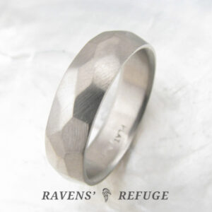 faceted mens wedding ring