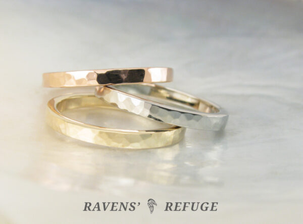 hammered gold stacking rings