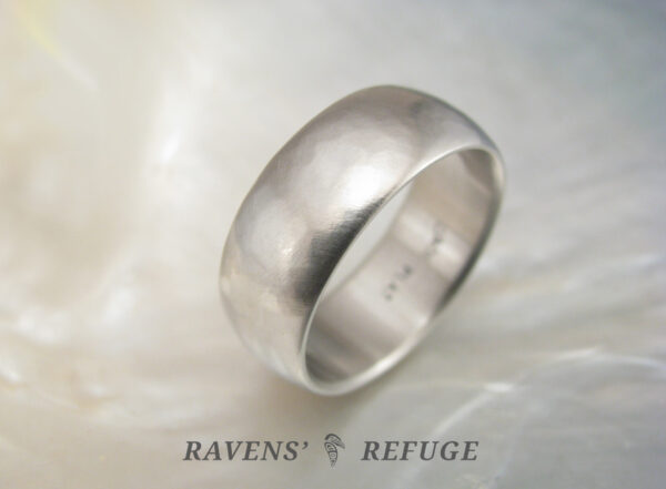 lightly hammered wedding ring handmade