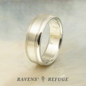 mens simple wedding band with milgrain