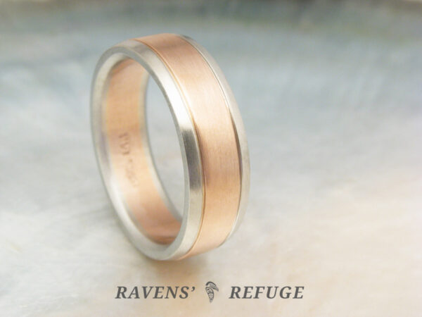 men's two tone ring handmade in Portland, Oregon