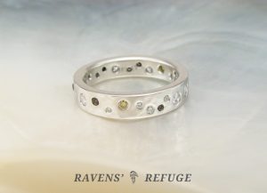 scattered diamond ring