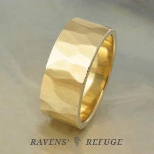 sustainable wedding band handmade in yellow gold