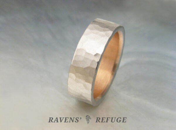 textured platinum ring