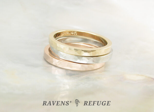 tri color gold stacking rings