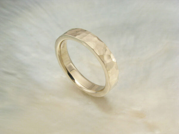 hammered comfort fit wedding band