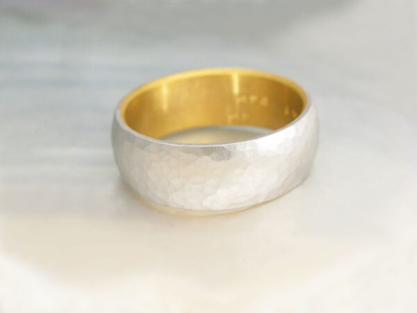 hammered platinum wedding band