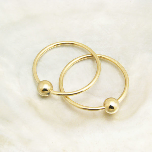 Continuous Small Gold Hoop Earrings With Beads Ravens Refuge Small Gold Hoop Earrings