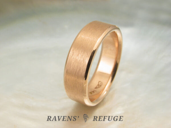 comfort fit rose gold wedding band